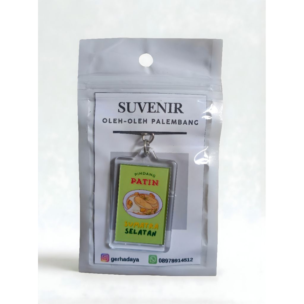 Gantungan Kunci (Ganci)/Keychain Akrilik Gambar Pindang Patin Khas Sumatra Selatan