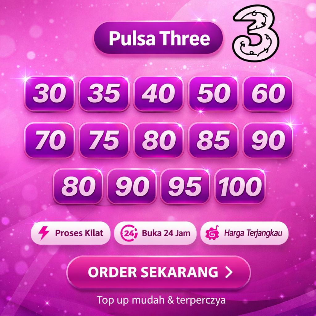 isi pulsa Tri murah + masa aktif