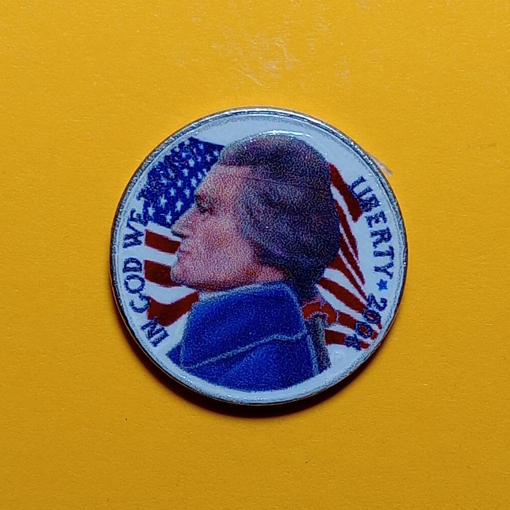 KOIN BERWARNA  5 Cent USA 2004 A  - Thomas Jefferson (dua sisi)