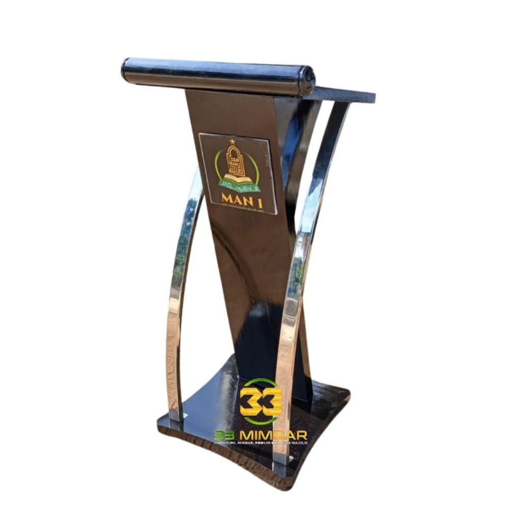 mimbar podium - podium jati  - podium kombinasi stainless
