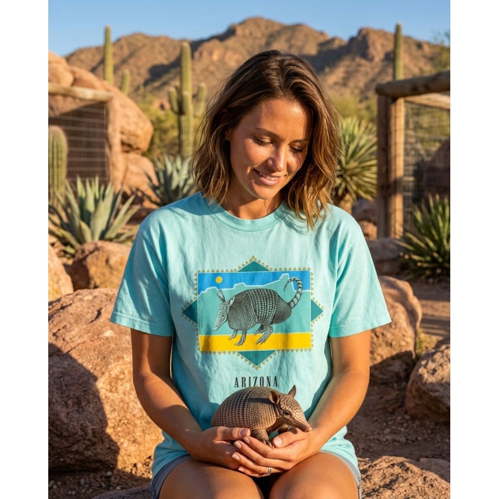 (Kaos Branded) Vintage SofTee Tee Jays "Arizona - Armadillo" 90s Graphic Tee