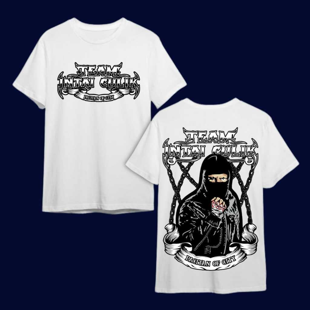 Promo Kaos Team Intai Culik - Pacitan Of City Bahan Cotton Combed Tebal Murah Dan Halus Warna Putih 