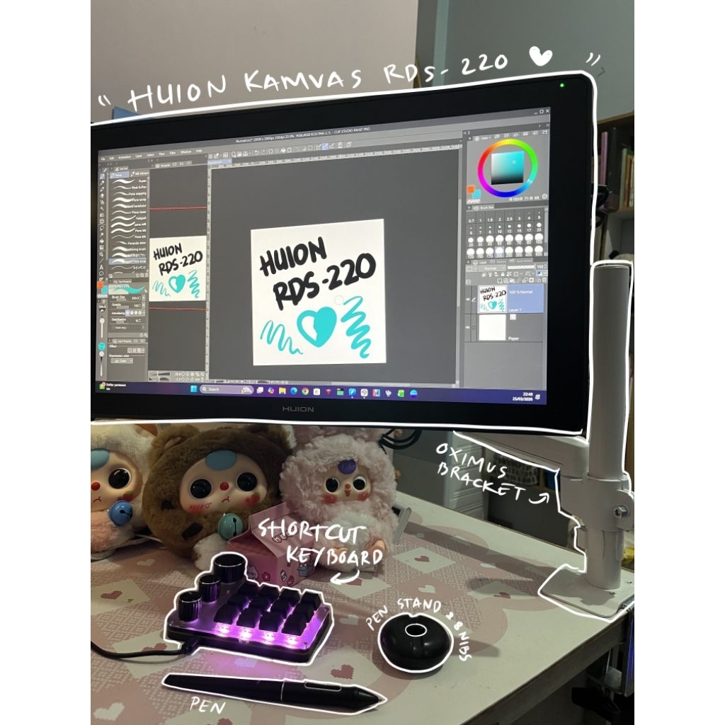 HUION KAMVAS RDS 220 2.5K QHD PRELOVED (MASIH GARANSI 6 BULAN)