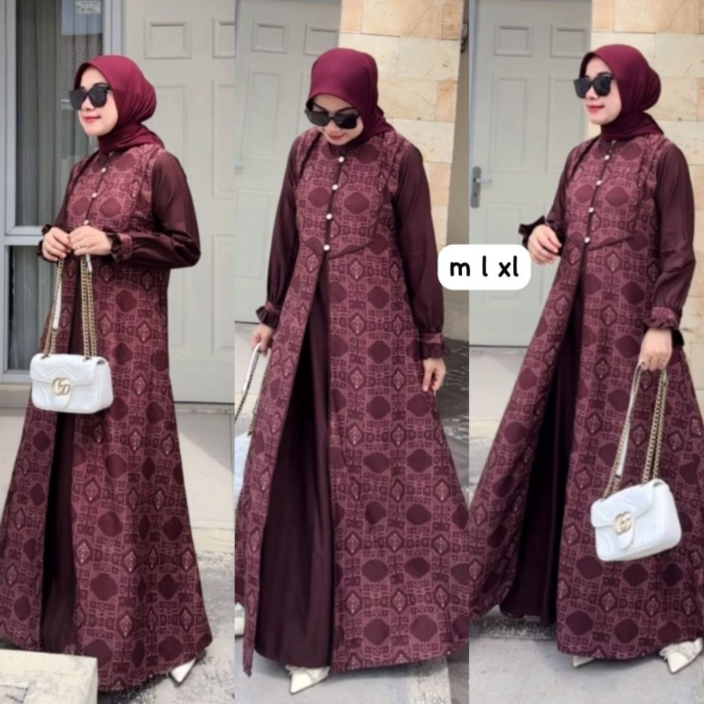 Dress dimara/ dress Dimara katun triset dress bahan katun triset gamis premium / dimara Original