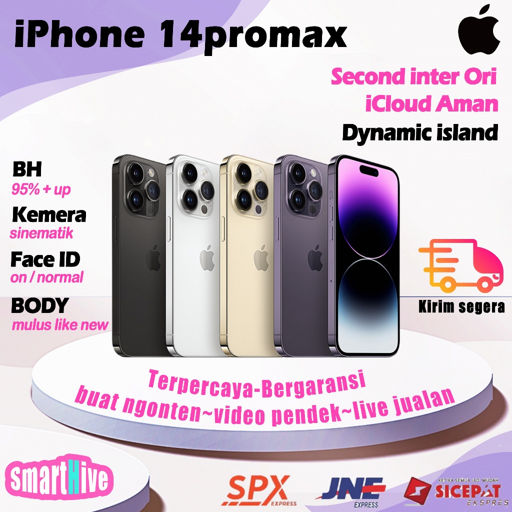 iPhone 14 Pro Max Second Inter Mulus Original Fullset Garansi Toko 1bulan Siap Pakai/ wifi only/ Sec