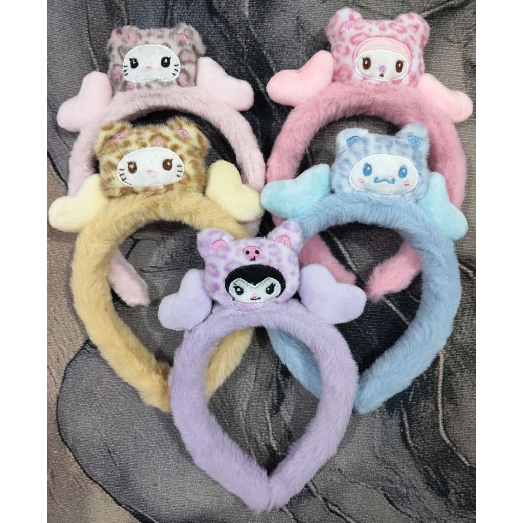 LUSINAN,bando sanrio bulu,bando kepala sanrio corak macan,bando sanrio import