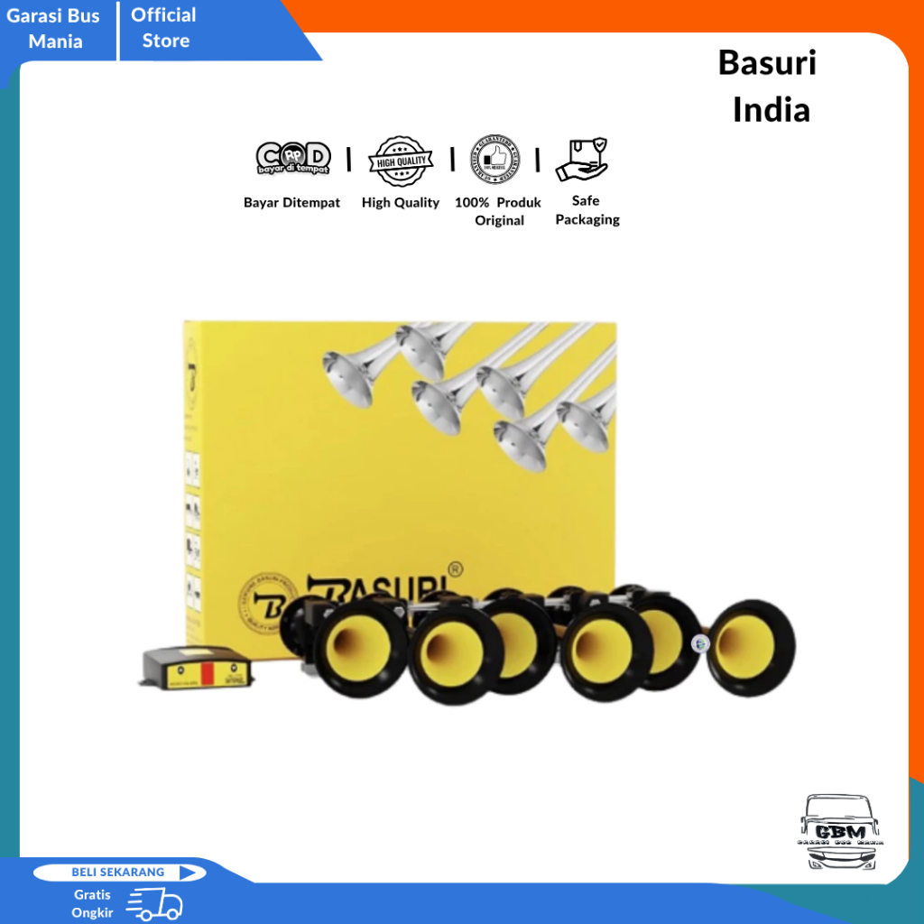 Klakson Basuri Original India 12V - 24V/Basuri India