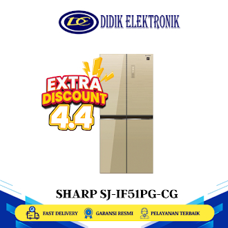 SHARP SJ-IF51PG-CG kulkas Side By Side 472 Liter Plasmacluster Ion Inverter 4 Pintu SJ-IF51PG-CG