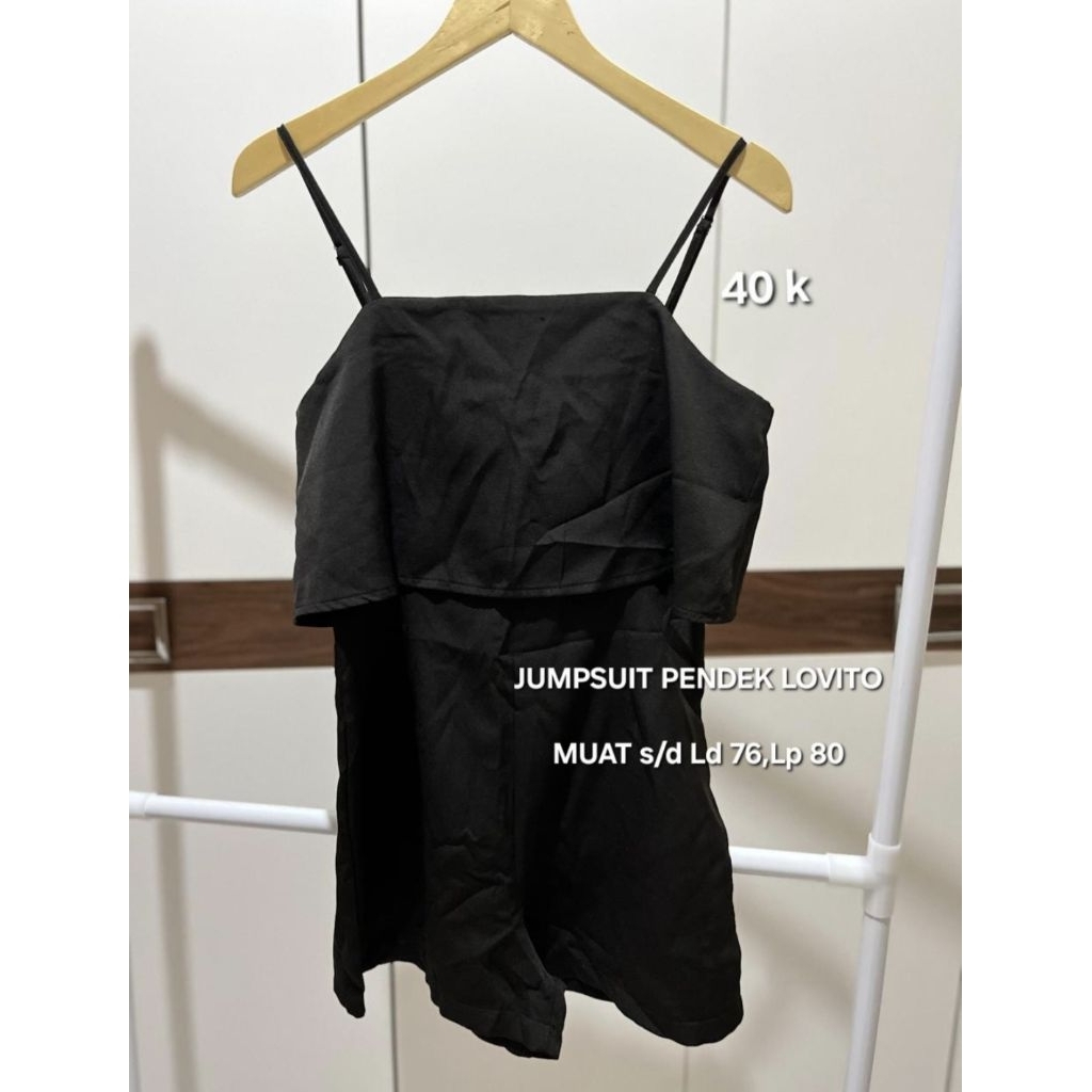 JUMPSUIT PENDEK HITAM WANITA PL