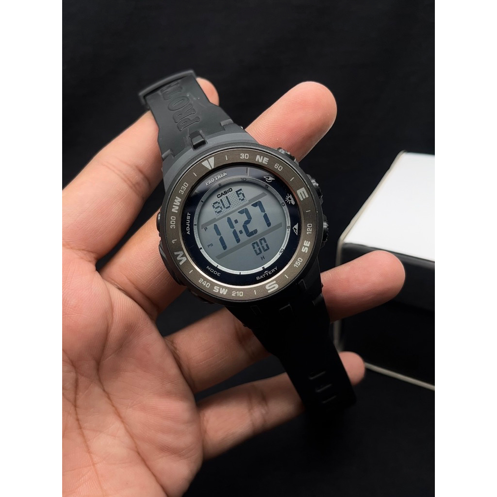 Casio Pro Trek PRG-330-1 Tough Solar Grey Digital Dial Black Resin Strap
