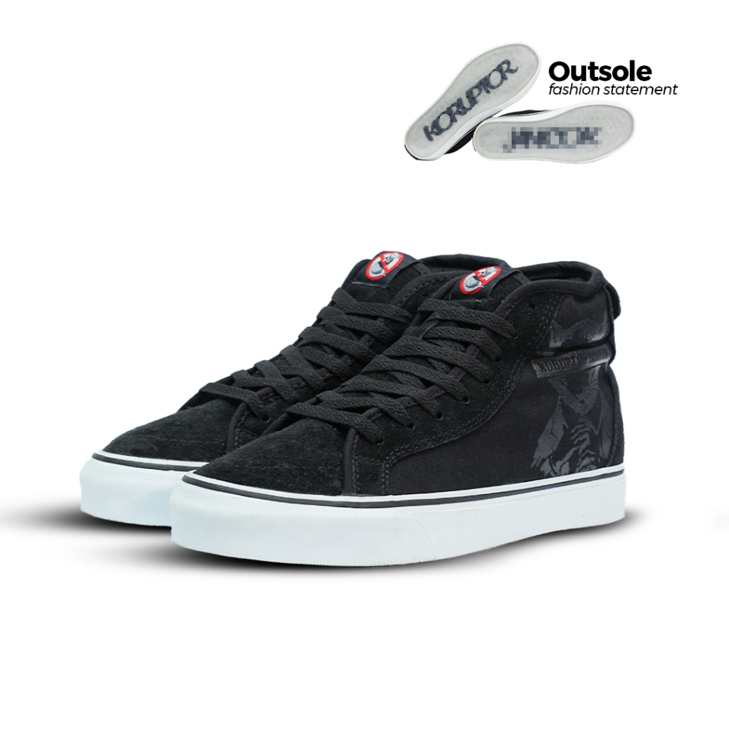 Nobrands Footwear Medulla Korjan Koruptor Jancok V2 Black White Sepatu Tinggi Sneakers Unisex Pria W