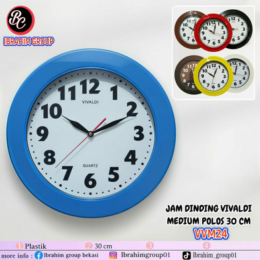 Jam Dinding Ontime 767 Diameter 30 cm Polos Minimalis