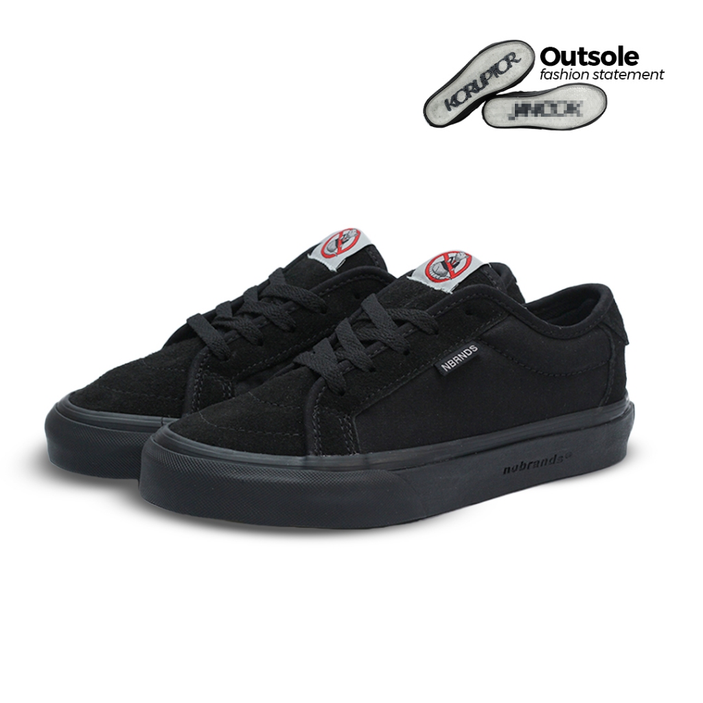 Nobrands Footwear Medulla Korjan Full Black Sepatu Sneakers Unisex Pria Wanita Casual