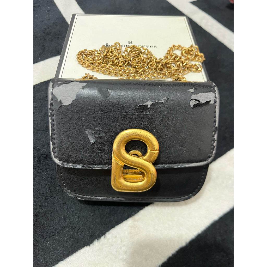 ALICE BAG BUTTONSCARVES BLACK PRELOVED