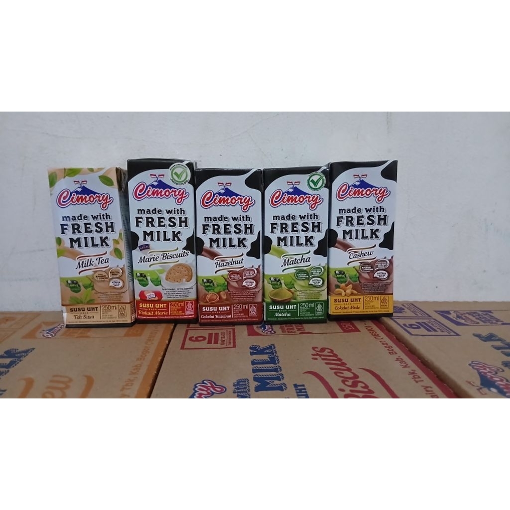 Susu UHT Cimory 250 ml - Rasa Almond, Choco Malt, Salted Caramel