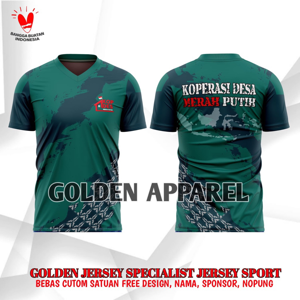 KAOS JERSEY KOPDES KOPERASI DESA MERAH PUTIH PRINTING TERBARU/BAJU KAOS KOPERASI DESA MERAH PUTIH KD