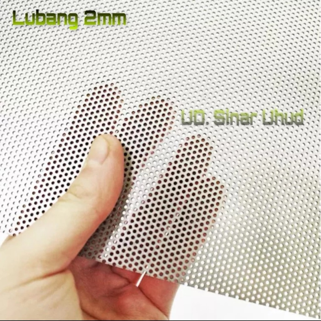 Plat Lubang Stainless 304 Tebal 2mm Lubang 2mm Lebar 15cm X 100cm