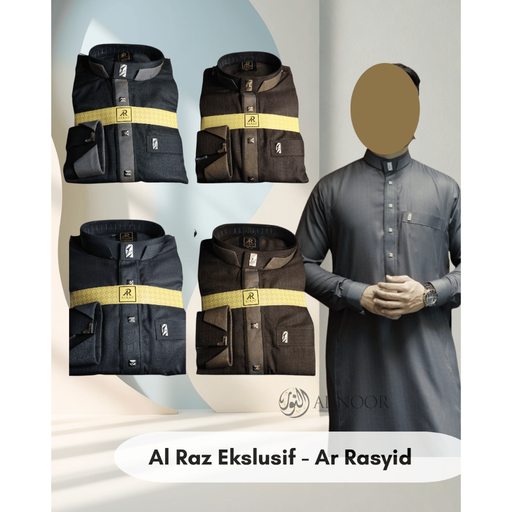 Jubah Saudi | Gamis Pria | Al Raz Ekslusif Kombinasi Motif - Pusat Grosir Al Noor