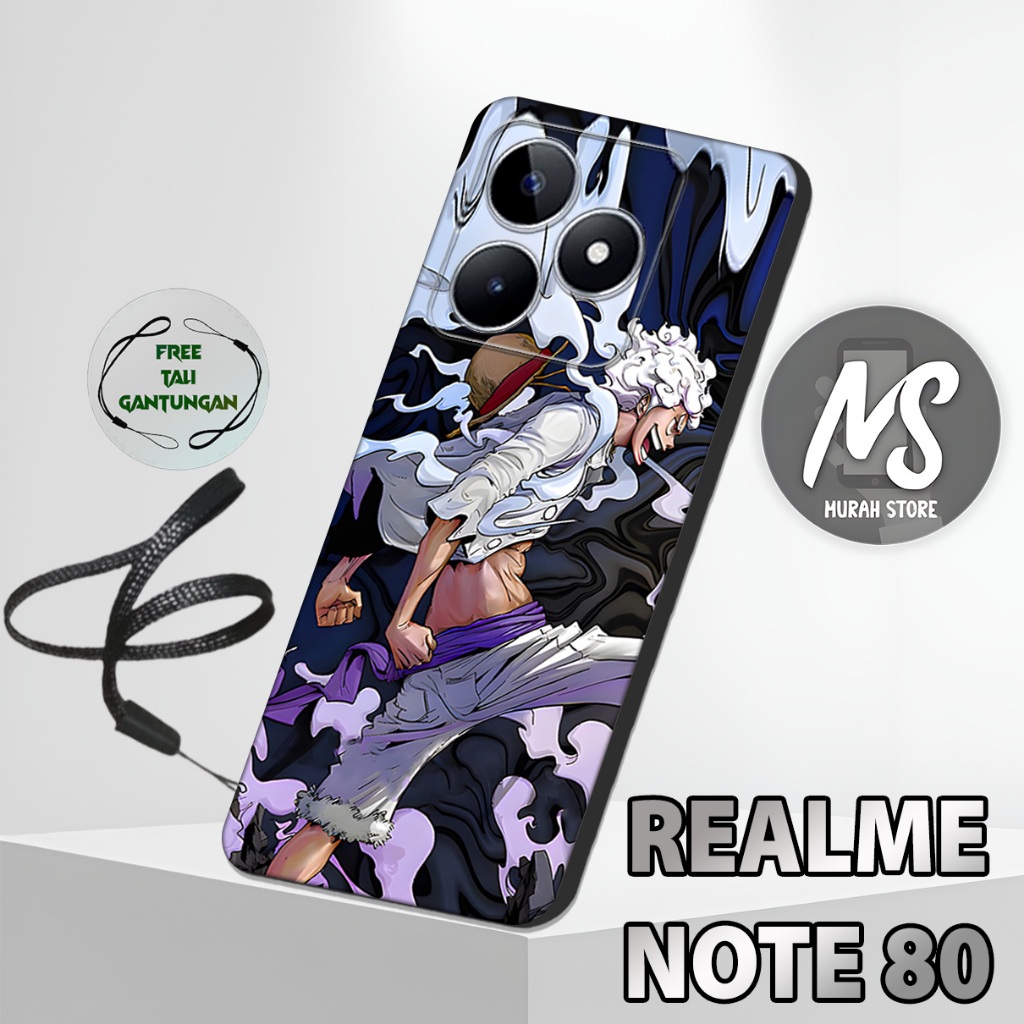 MS1 / Softcase Karet  REALME NOTE 80 + TALI GANTUNGAN HP / Motif Anime / Case Hp REALME NOTE 80 / Si