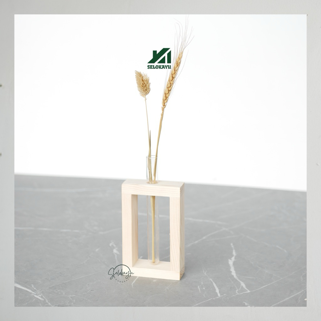 Test Tube Vas Bunga Kering/Vas Tabung Reaksi Kaca Estetik Hiasan Meja/Vas Tanaman Kering dan Hidropo