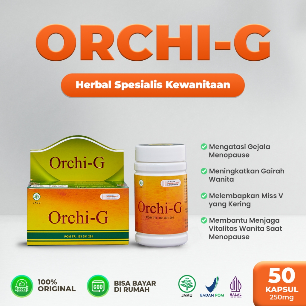 ORCHI-G - Obat Herbal Menopause, Libido, Gairah, & Melembapkan Kewanitaan Wanita BPOM | Vitamin Meno