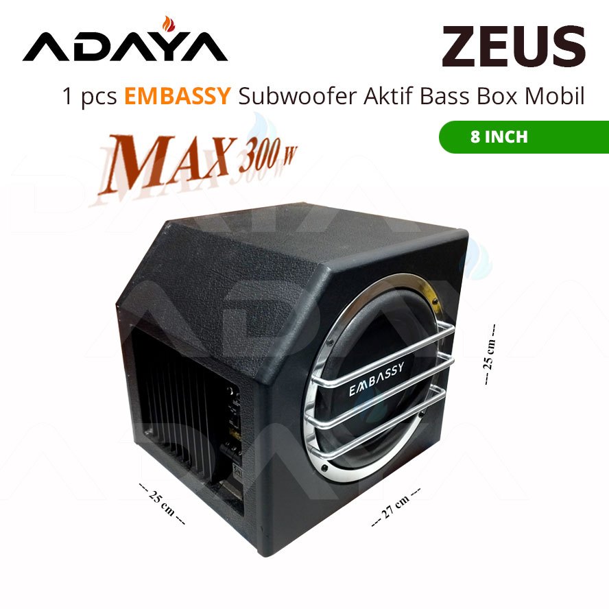 Subwoofer Aktif 8 inch Bass Box Mobil EMBASSY ZEUS