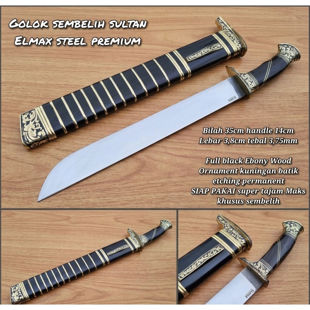 GS Sultan pisau potong 35cm baja ELMAX Terbaik