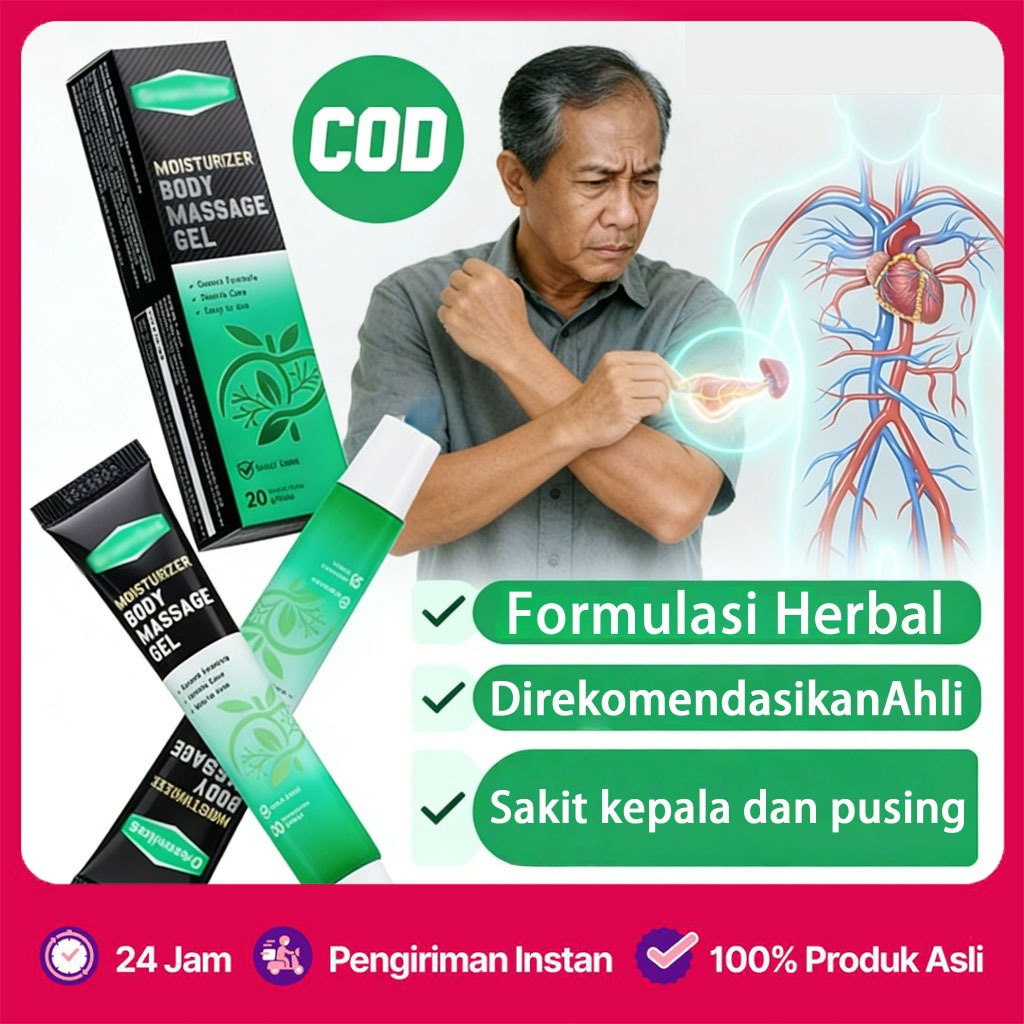 Penunjang Keseimbangan Gula Darah, Moisturizer Body Massage Gel, Perawatan Harian, Herbal Alami 30g
