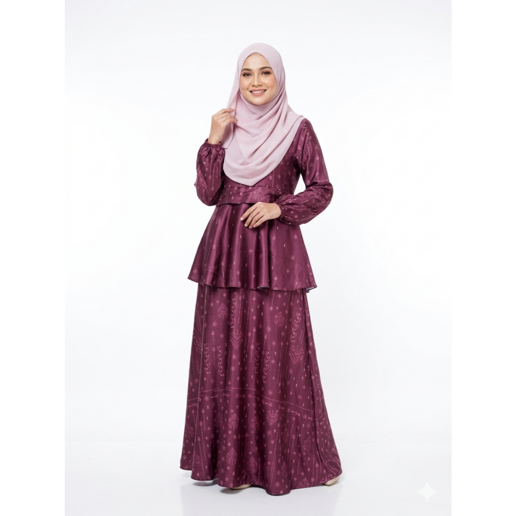 ZOYA Uvelia Dress Burgundy - Fashion Muslim Busana Gamis Dress Muslim Wanita Wudhu Friendly Bahan Ka