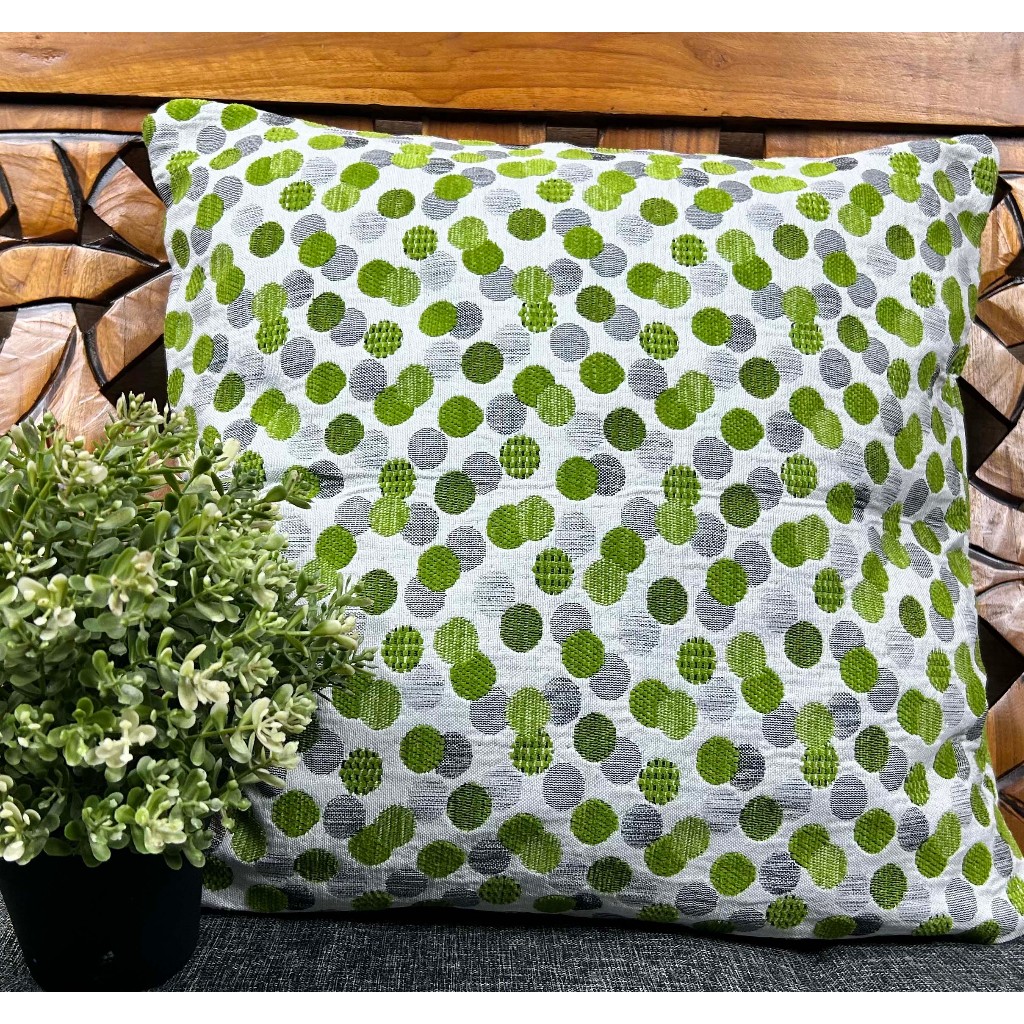 Sarung Bantal Sofa Premium Motif Bulat Minimalis Modern Dekorasi Ruang Tamu Hijau Green Cushion 40x4