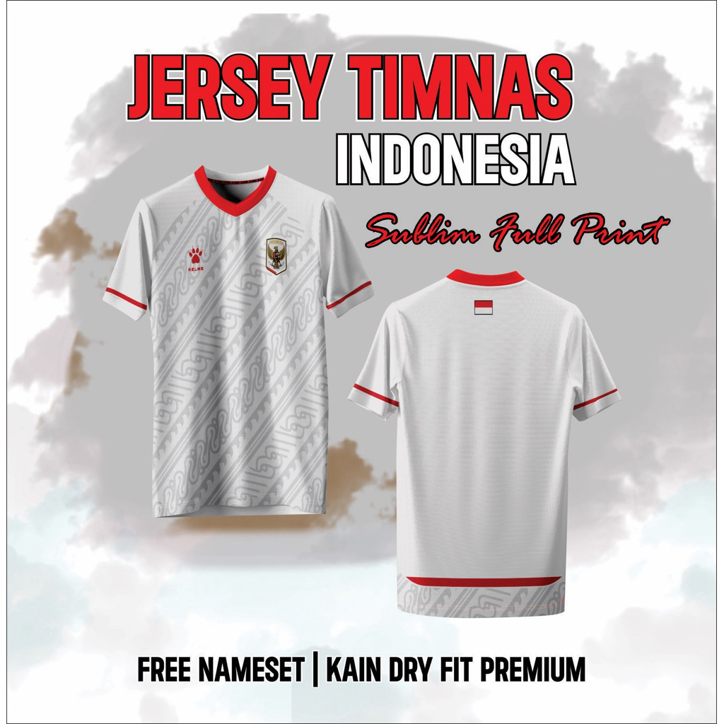 Jersey Baju Timnas Indonesia Terbaru 2026 Away Full Print FREE Nameset