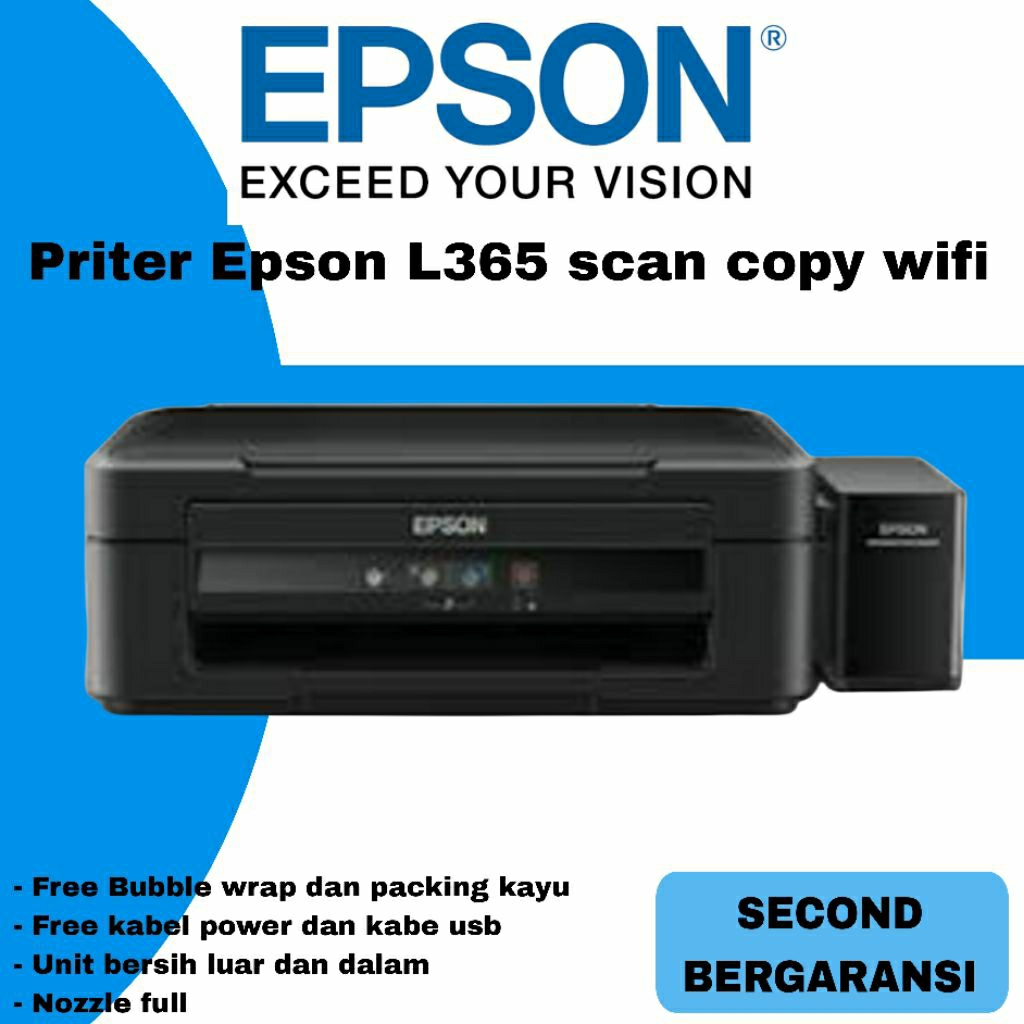 PRINTER EPSON L365 SCAN COPY WIFI SECOND