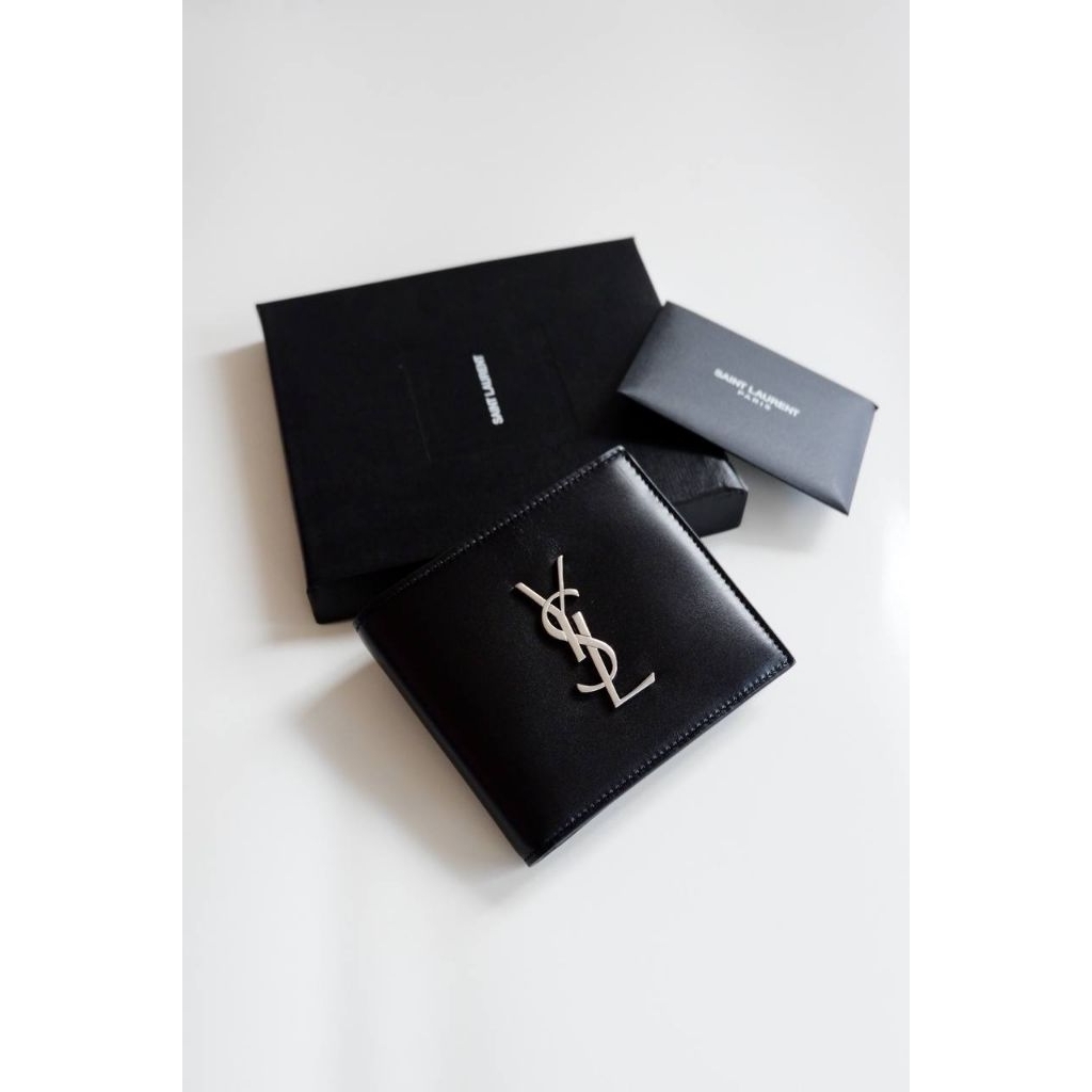 YSL big logo east west wallet in Black