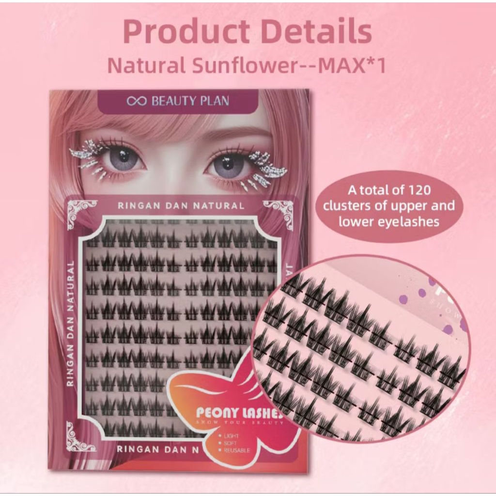 BEAUTY PLAN Bulu Mata Seri Peony / Lily / Rose Individual Lashes Bulu Mata Palsu Bulu Mata Palsu Sup