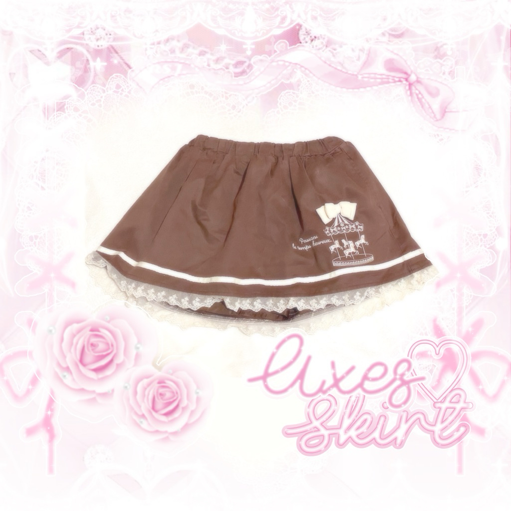 ʚ READY ɞ | _ | Axes Femme Himekaji Choco Skirt Skort Sukapan Kawaii Coquette Morikei Brown Neapolit