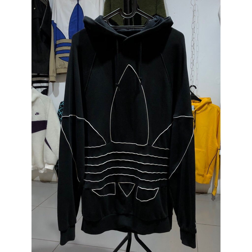 Hoodie Jumper Adidas Big Logo Trefoil outline