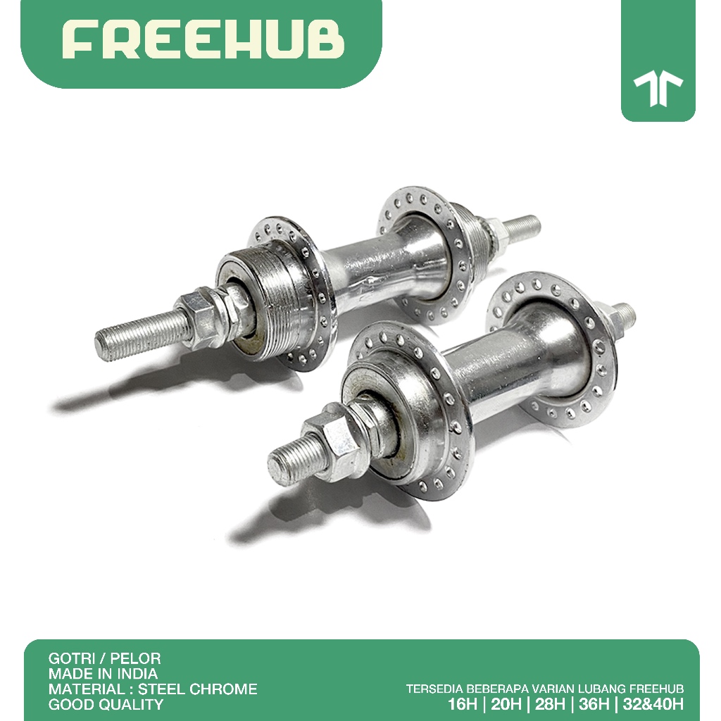 Freehub Bos Depan Belakang Gotri Pelor Sepeda BMX/Mini/MTB/Jengki/Fixie/Kebo/Becak Steel Chrome