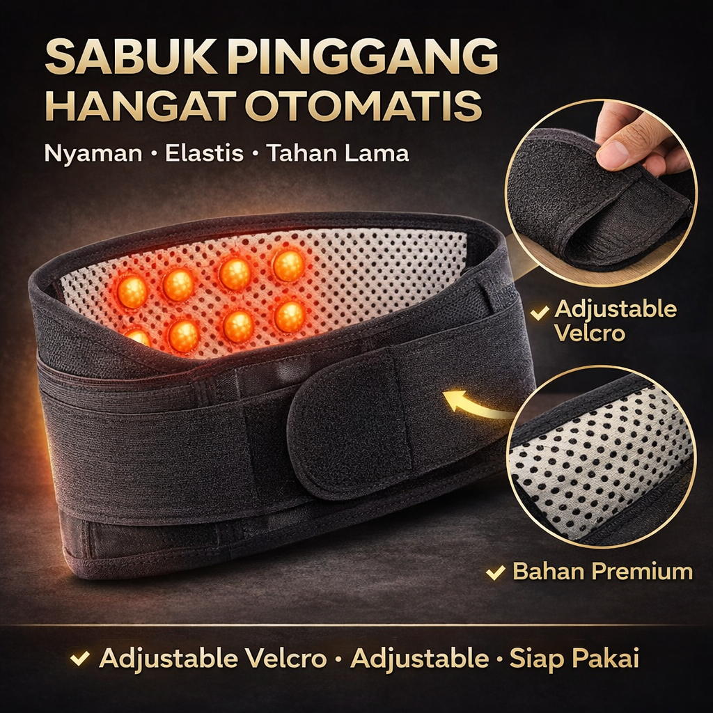 Sabuk Terapi Pinggang Magnetik Tourmaline Self Heating Korset Pinggang Pemanas Nyeri Sakit Pinggang 