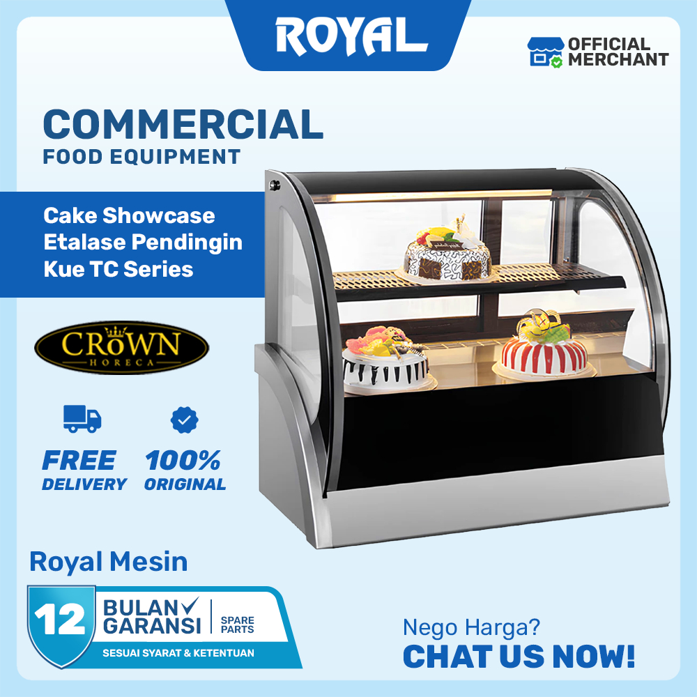 CROWN Cake Showcase Etalase Pendingin Kue TC-90 / TC-120 / TC-150 Chiller