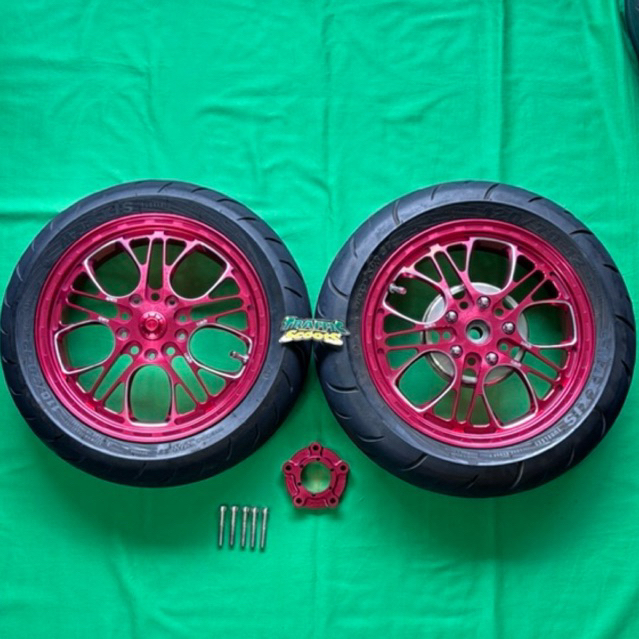 velg luigy forged gt-05 red, ban maxxis victra vespa matic, pnp sprint,primavera