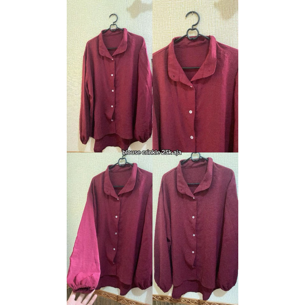 blouse crinkle maroon