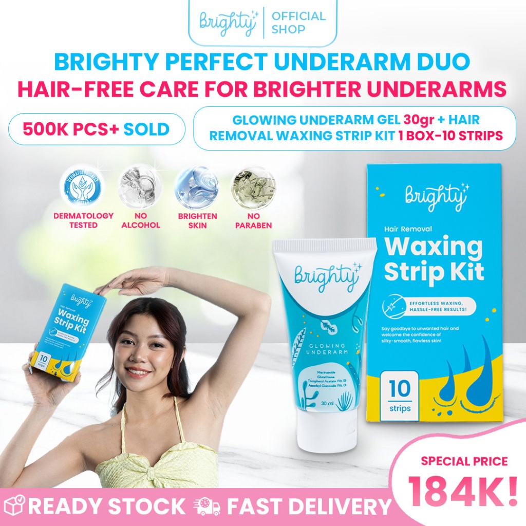 Brighty Hair Removal Waxing Strip Kit X Glowing Underarm Cream