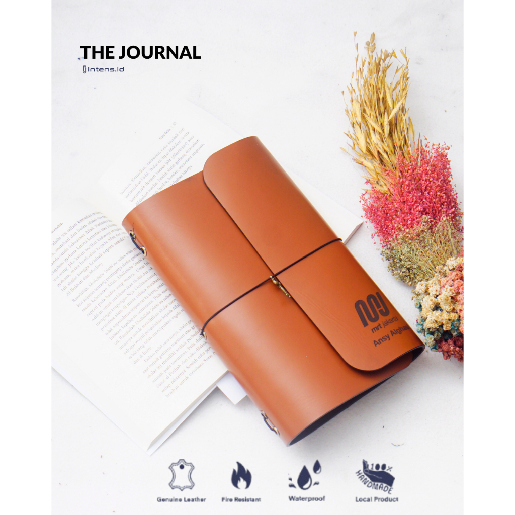 The Journal by intens.id - Jurnal Kulit Asli Custom Grafir Nama - Buku Catatan A5  - Buku Catatan Ku