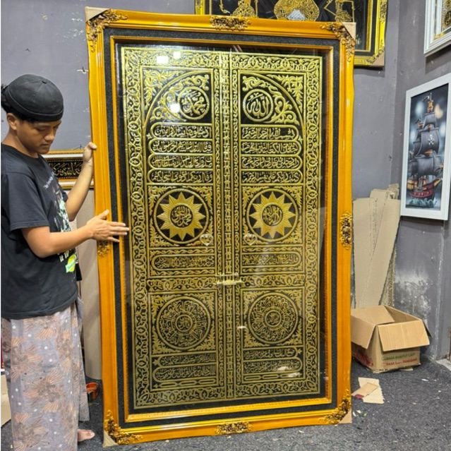 Kaligrafi Pintu Kabah besar 2 meter X 125cm mewah