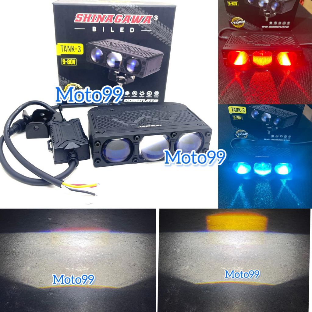 Lampu Tembak Biled 3 Mata SHINAGAWA Blue Lens