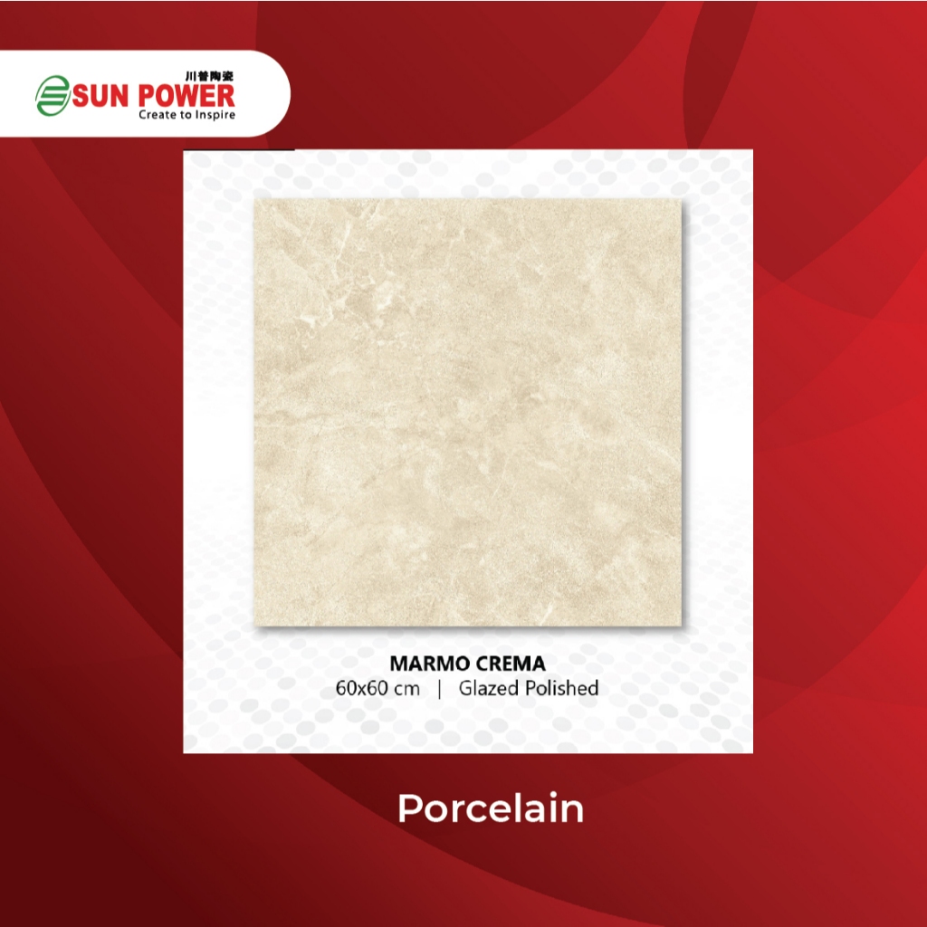SUN POWER Marmo Crema 60x60 Glazed Polished – Granit Tiles Lantai & Dinding Sun Power Ceramics