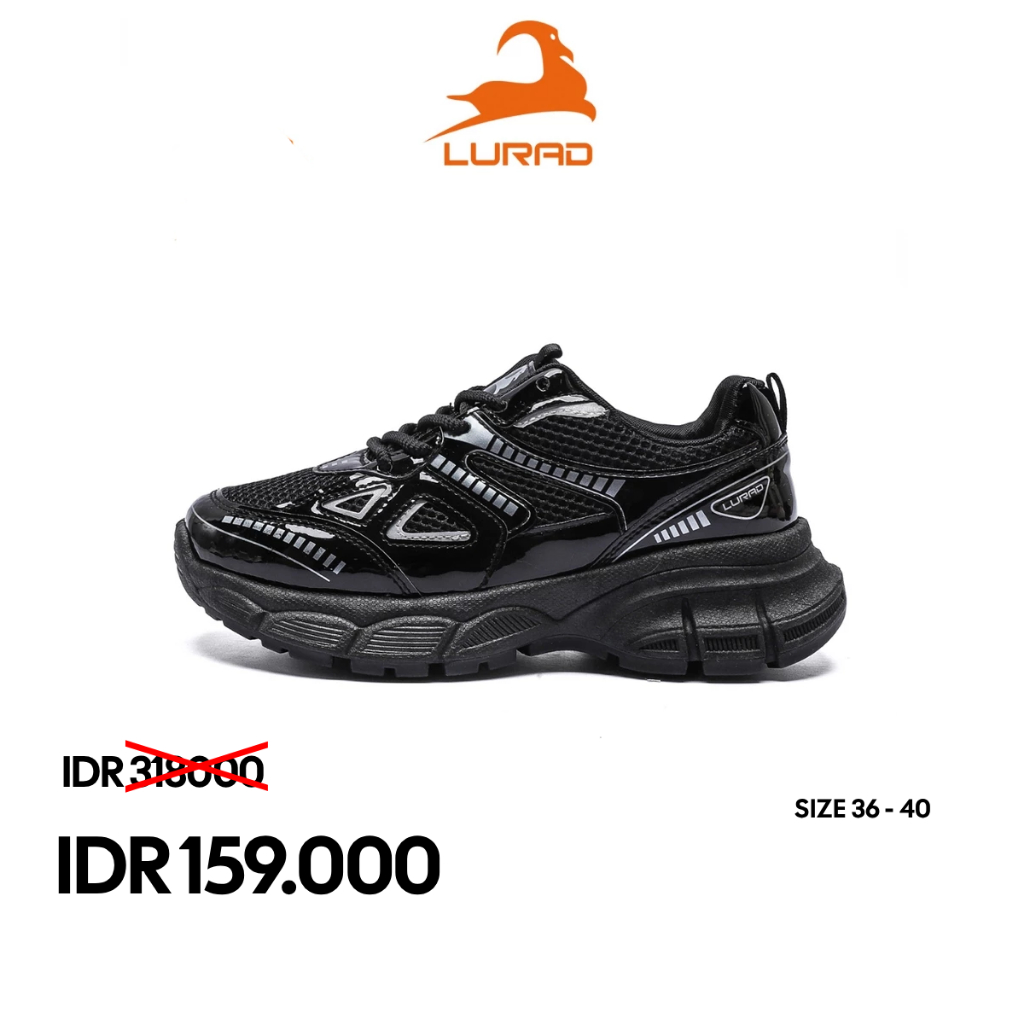 LURAD Sepatu Sneakers Cewek Bertali 3 Warna Sepatu Cewek Model Kekinian Simpel Sepatu Jalan Santai D