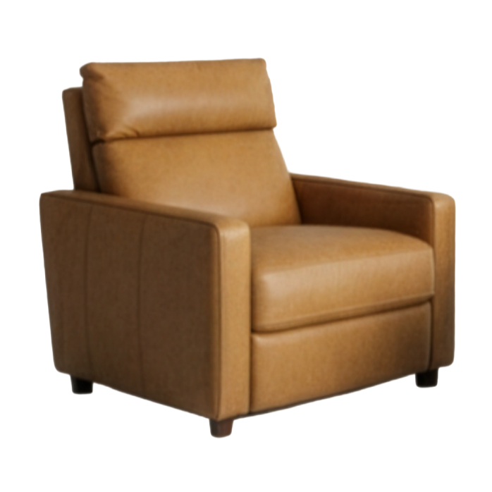 Valley Motion Single Sofa Recliner  Kursi Kulit Asli Mewah Premium ( Camel )