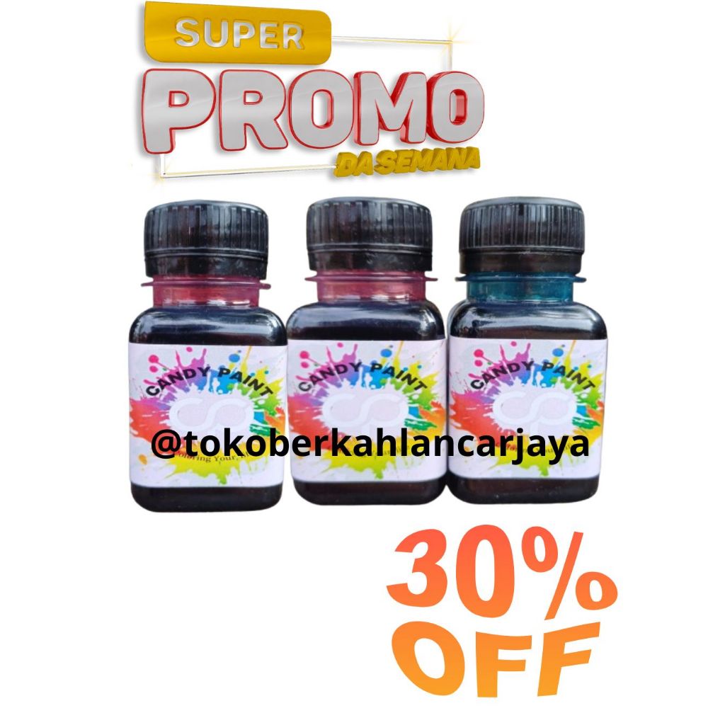 (OLES) 50 ML DAPAT 3 PCS CANDY PAINT CAT PEWARNA LOGAM BESI CHROME CANDY PAINT CAT PERAWATAN BODY KE