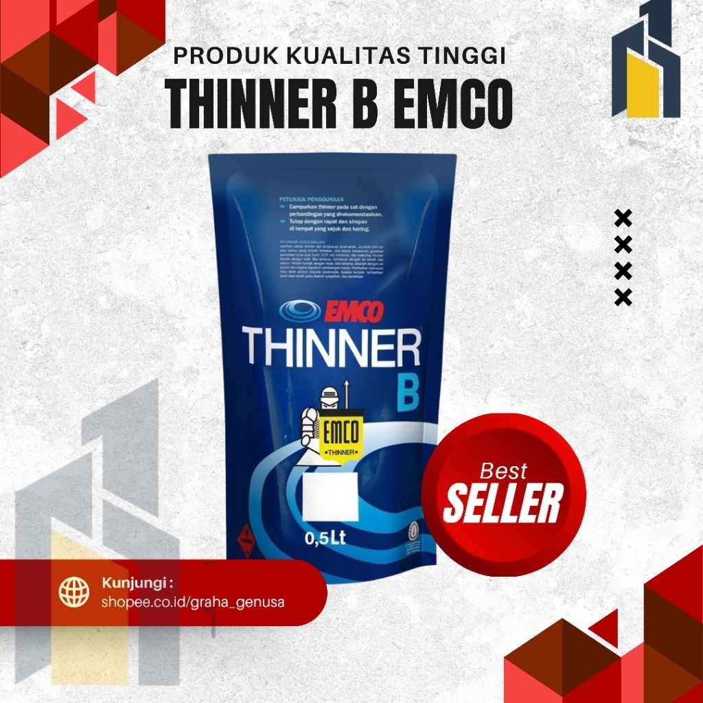 EMCO Thinner B 1/2 Liter / 0.5 Liter - Pengencer Cat Kayu dan Besi Sintetis tiner b